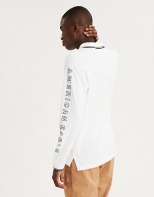 Мужские рубашки American Eagle AE Long Sleeve Graphic Polo Shirt — фото 3