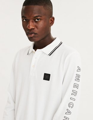 Мужские рубашки American Eagle AE Long Sleeve Graphic Polo Shirt — фото 2