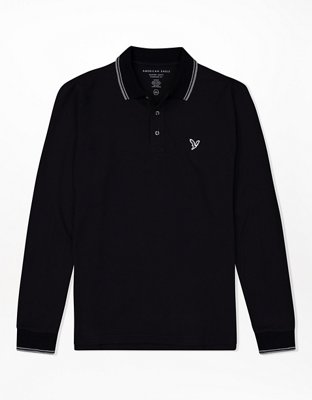 AE Tipped Long-Sleeve Polo Shirt