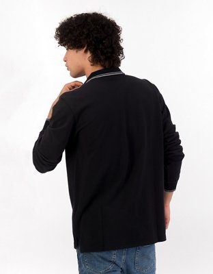 AE Tipped Long-Sleeve Polo Shirt