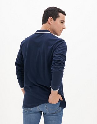 AE Tipped Long-Sleeve Polo Shirt
