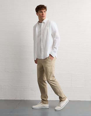 Pantalon kaki style déjà porté à coupe athlétique Flex AE
