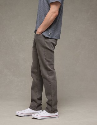 Мужские джинсы American Eagle AE EasyFlex +Tencel™ Fibers Original Straight, цвет: Ракушечный серый — фото 6