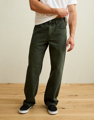 Мужские джинсы American Eagle AE Loose Fit, цвет: Зелёный — фото 2