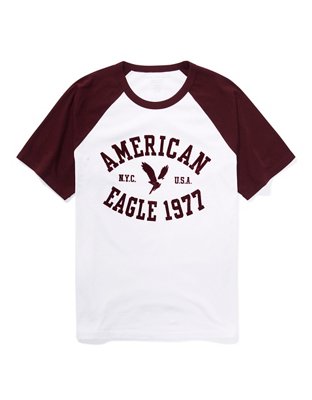Мужские футболки American Eagle AE Super Soft Raglan Graphic T-Shirt — фото 3