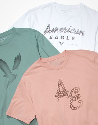 Мужские футболки American Eagle AE Logo Graphic T-Shirt 3-Pack — фото 2