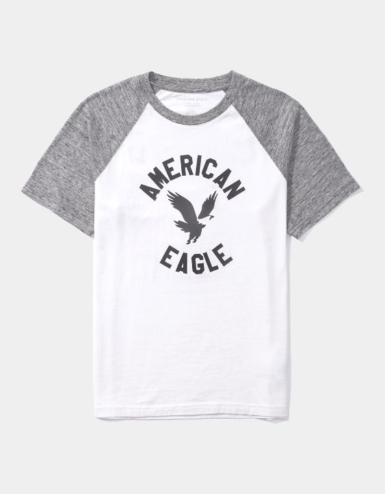 AE Super Soft T-shirt de raglán con gráfico y logotipo