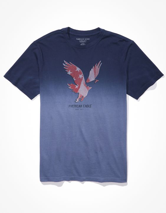AE Super Soft T-Shirt dip-dye con gráfico de logotipo