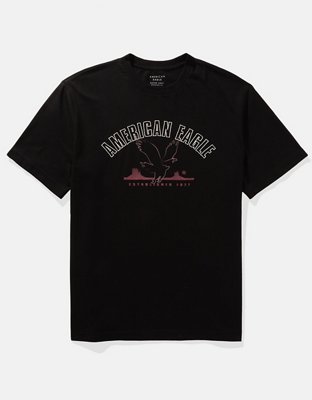 AE T-shirt con Gráfico de Logotipo Bordado