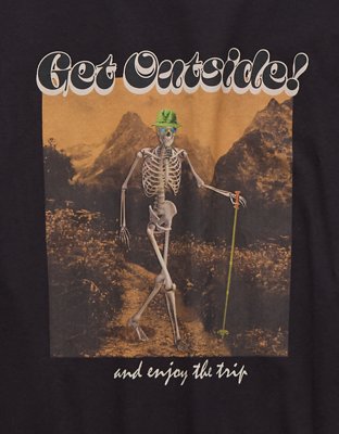 AE Skeleton Halloween Graphic T-Shirt