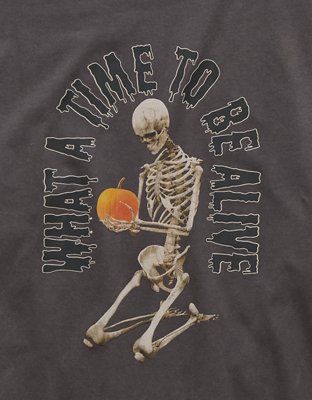 AE Skeleton Halloween Graphic T-Shirt