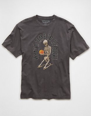 AE Skeleton Halloween Graphic T-Shirt