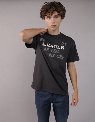 AE T-shirt con Gráfico de Logotipo y Aplicación
