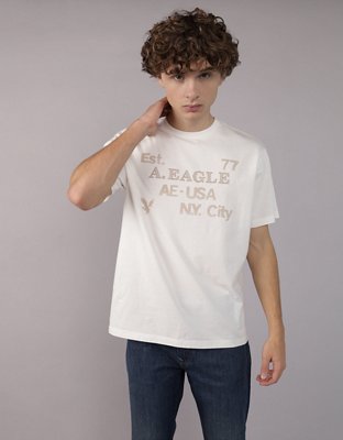 AE T-shirt con Gráfico de Logotipo y Aplicación
