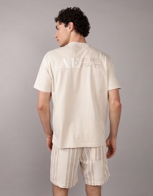 AE T-shirt con Gráfico de Logotipo y Aplicación