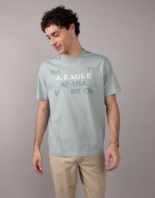 AE T-shirt con Gráfico de Logotipo y Aplicación