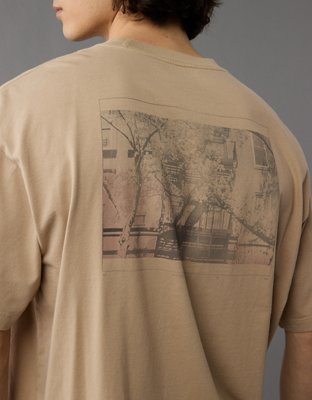 AE T-shirt Recta con Gráfico de Fotografía