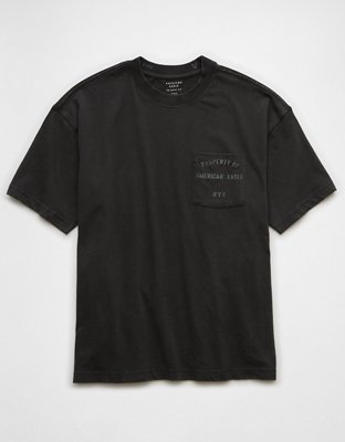 T-shirt droit à image avec poche AE