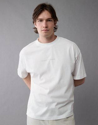 T-shirt à image et logo surdimensionné lourd Luxe décontracté AE