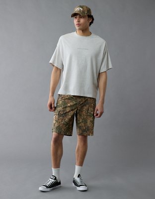 T-shirt à image et logo surdimensionné lourd Luxe décontracté AE