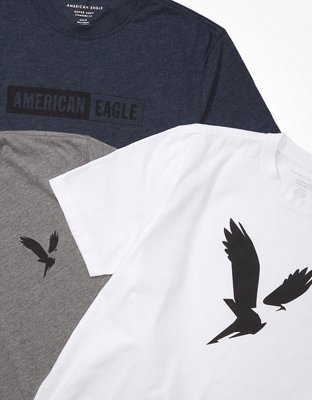 Мужские футболки American Eagle AE Super Soft Graphic T-Shirts 3-Pack — фото 2