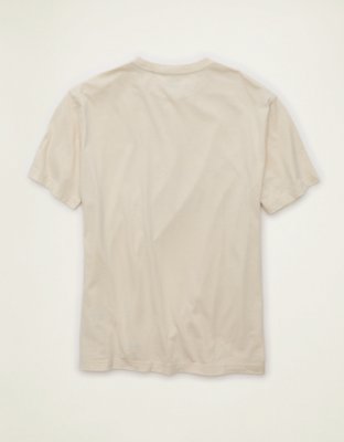 Мужская футболка American Eagle AE Standard Fit Halloween Graphic, цвет: Костяной хаки — фото 4