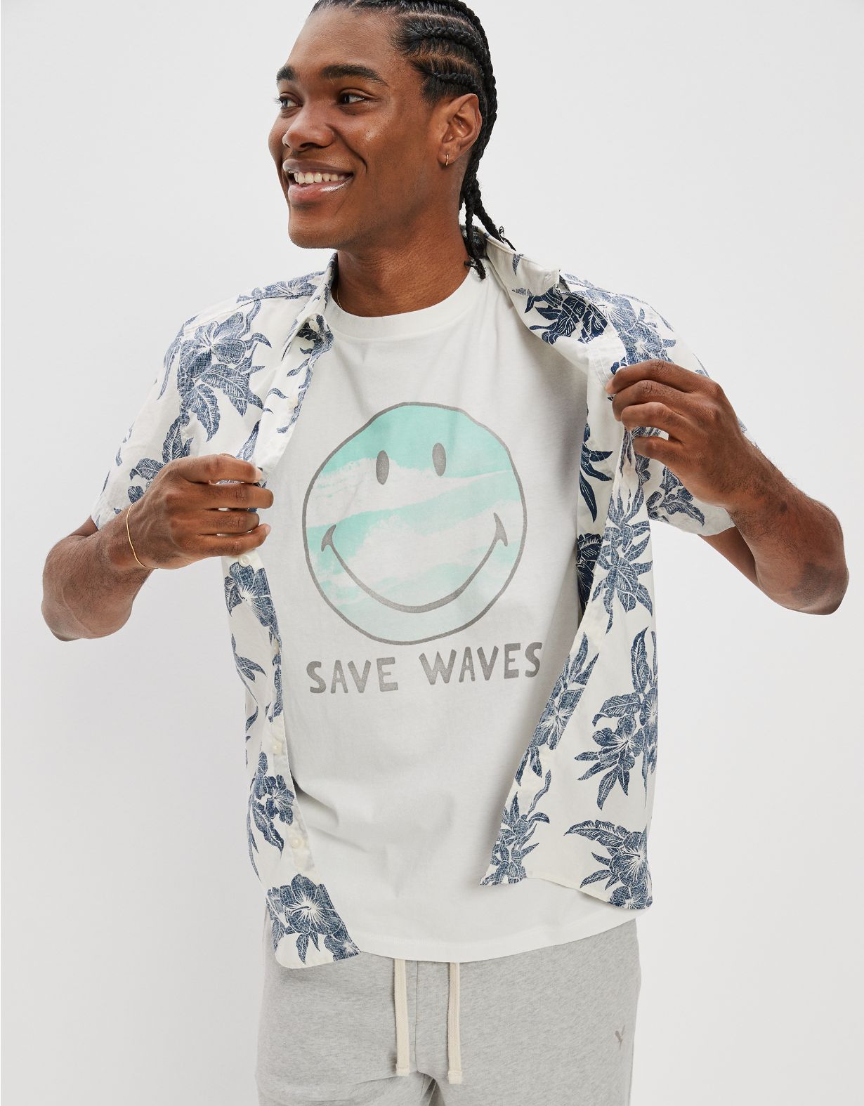 AE Super Soft T-shirt con gráfico de océano