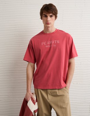 Мужская футболка American Eagle AE Boxy Fit Snoopy Graphic, цвет: Яркий красный — фото 7
