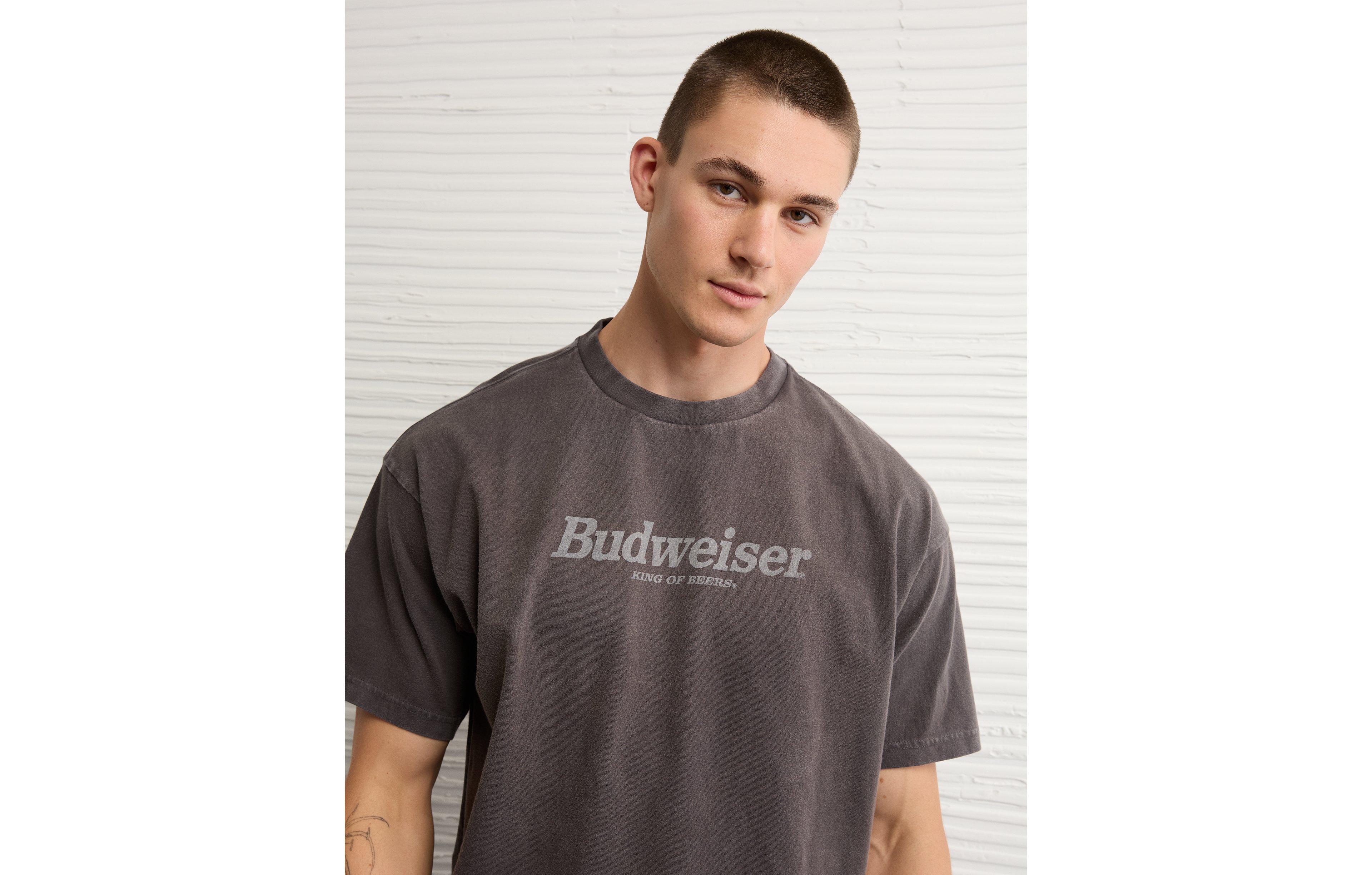 AE Boxy Fit Budweiser Graphic T-Shirt