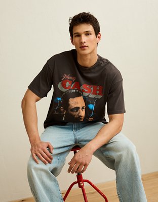 AE Boxy Johnny Cash Graphic T-Shirt