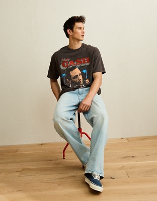 AE Boxy Johnny Cash Graphic T-Shirt
