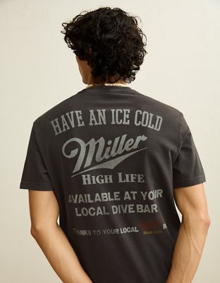 Мужская футболка American Eagle AE Standard Fit Miller High Life Graphic, цвет: Сланцевый — фото 2