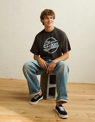 AE Boxy Fit The Strokes Graphic T-Shirt