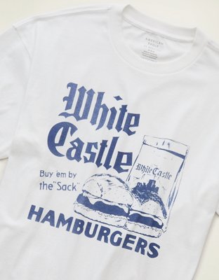 AE Boxy Fit White Castle Graphic T-Shirt