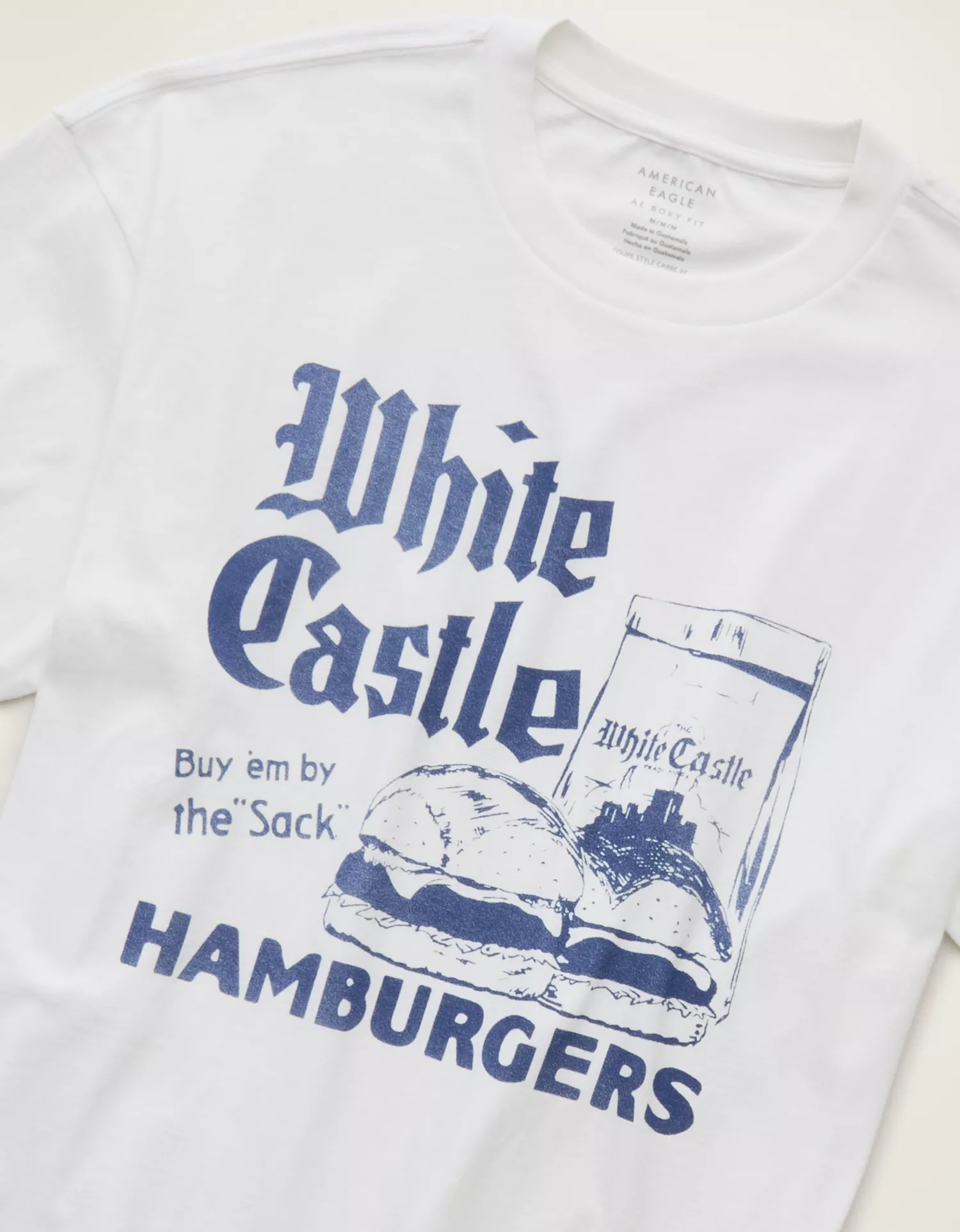 AE Boxy Fit White Castle Graphic T-Shirt - thumbnail 5