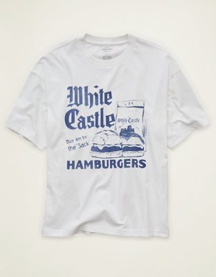 AE Boxy Fit White Castle Graphic T-Shirt
