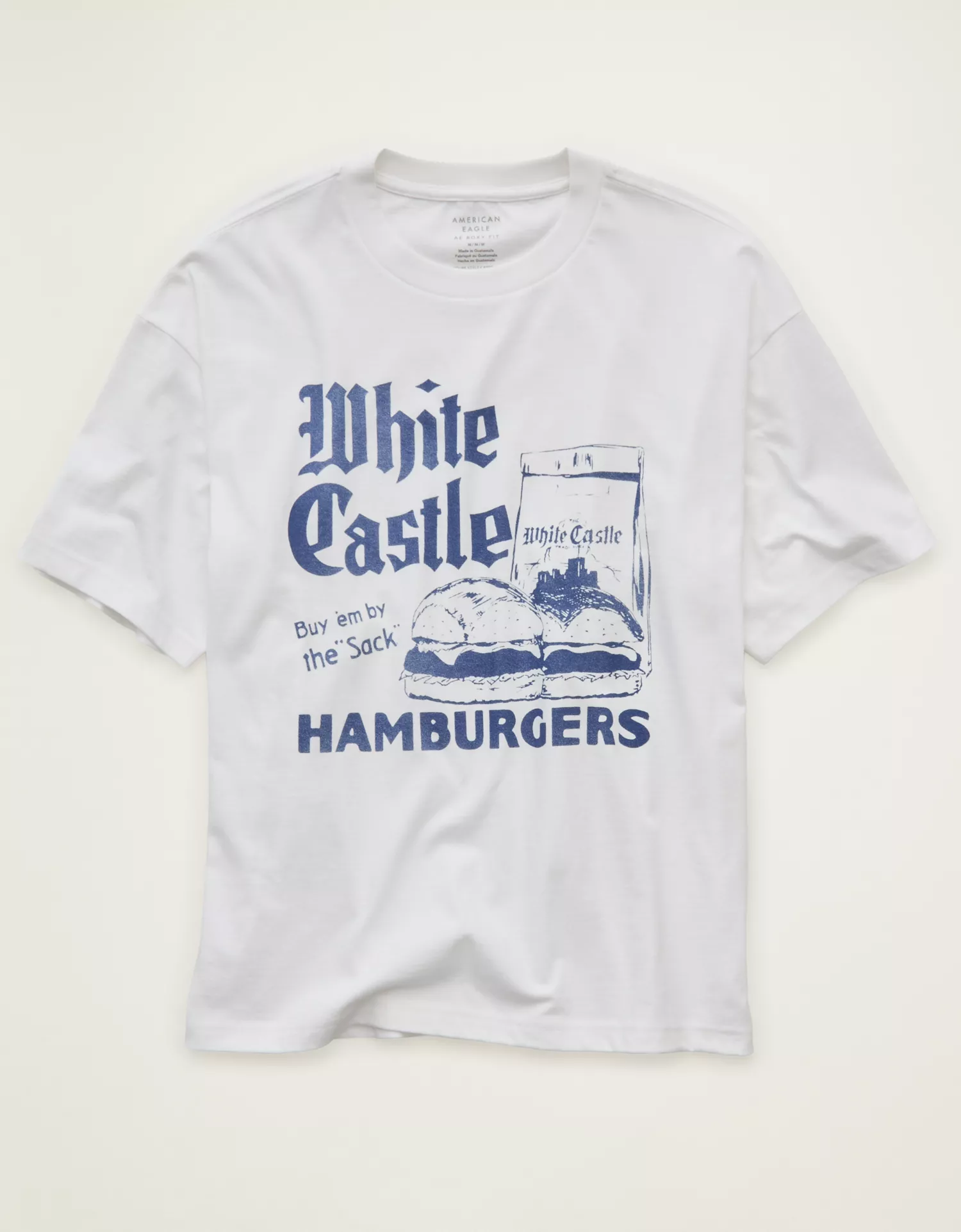 AE Boxy Fit White Castle Graphic T-Shirt - thumbnail 3