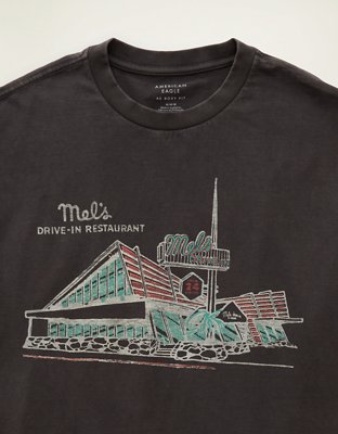 AE Boxy Fit Mel's Diner Graphic T-Shirt