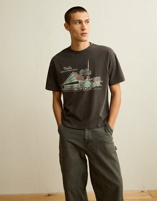 AE Boxy Fit Mel's Diner Graphic T-Shirt
