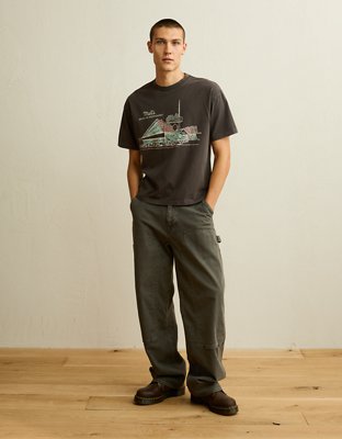 AE Boxy Fit Mel's Diner Graphic T-Shirt