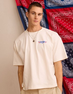 AE Boxy Fit Top Gun Graphic T-Shirt