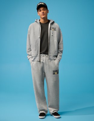 AE | Smiley® Graphic Fleece Full-Zip Sweatshirt | American Eagle