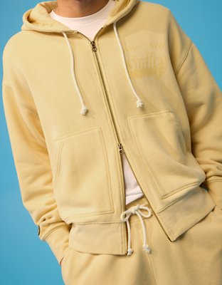 AE | Smiley® Graphic Fleece Full-Zip Sweatshirt | American Eagle
