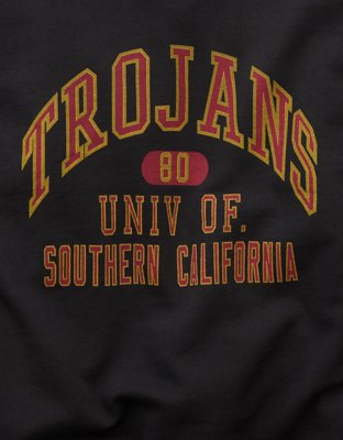 Мужская толстовка American Eagle AE USC Trojans Graphic, цвет: Потёртый чёрный — фото 7