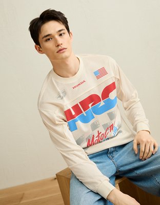 トップス RT-4778134809 AE Boxy Fit Honda Long-Sleeve Mesh T-Shirt | American Eagle