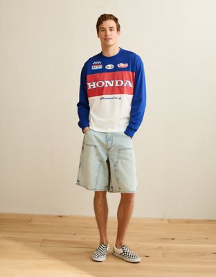 AE Boxy Fit Honda Long-Sleeve Mesh T-Shirt | American Eagle