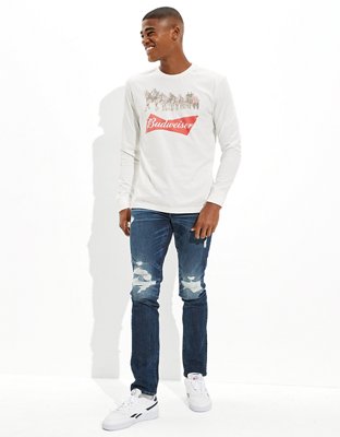 AE Men's Budweiser Long-Sleeve Graphic T-Shirt