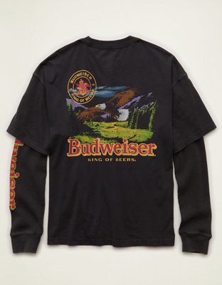 AE Boxy Fit Layered Budweiser Graphic T-Shirt