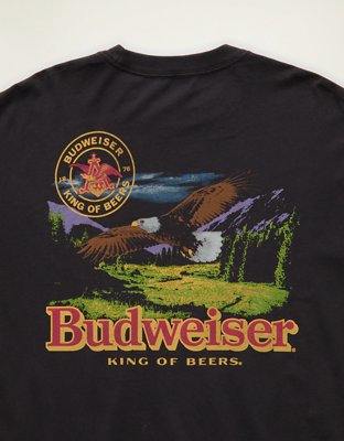 AE Boxy Fit Layered Budweiser Graphic T-Shirt