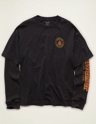 AE Boxy Fit Layered Budweiser Graphic T-Shirt